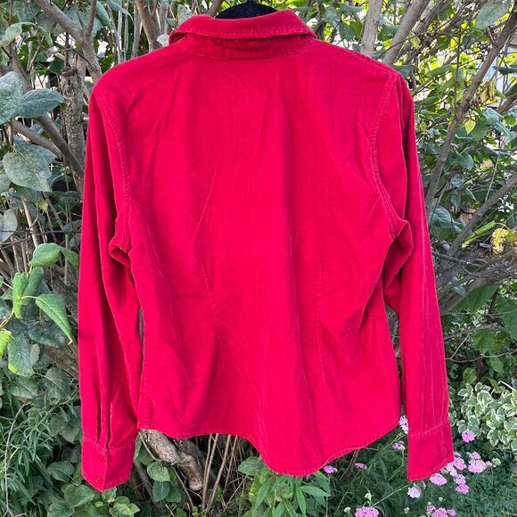Vintage Christopher & Banks Embroidered Red Button Up Blouse - Picture 4 of 8